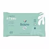 Biolane – Lingette bebe à l'eau Bio – 54 Lingettes Naturelles et BIO Composées à 99% d’Eau pour tout le Corps de Bébé– Utilisables dès la Naissance – Peaux Sensibles – Fabriqué en France