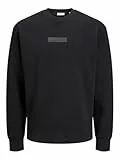 JACK & JONES Crew Neck Jjtaka Sweat à col Rond, Noir, L Homme