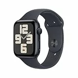 Apple Watch SE (2ᵉ génération) 44 mm GPS Montre connectée avec Boîtier en Aluminium Minuit et Bracelet Sport Minuit (M/L). Suivi activité et Sommeil, détection Accidents, Suivi fréquence Cardiaque