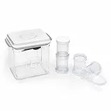 Twistshake Récipient de Stockage de Lait en Poudre (1700 ml) avec Cuillère et 4 étuis de Voyage | Distributeur de Lait en Poudre Scellé avec Couvercle Hermétique | Sans BPA | Blanc