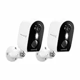 GALAYOU Camera Surveillance WiFi Exterieure sans Fil - 2K Camera Surveillance sur Batteries Exterieure/Interieure, Alerte Instantanée PIR, Vision Nocturne en Couleur, Sirène Intelligente, IP65 (2p)