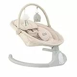 Balancelle MoMi KENANI SAND jusqu'à 9 kg, écran LED, télécommande, Bluetooth pour smartphone, alimentation piles/secteur, harnais de sécurité 5 points, arche et jouets