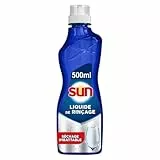 SUN - Liquide de Rinçage Séchage Lave-Vaisselle - Vaisselle 8x plus sèche - 2x plus de brillance - prévient les dépôts de calcaire sur la vaisselle - 500 ml
