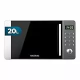Cecotec Micro-ondes Proclean 5010 Flatbed Inox. Capacité 20L, 700W, 5 niveaux, gril halogène de 800W, 8 programmes automatiques, écran LED et technologie 3DWave pour une cuisson optimale