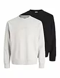 JACK & JONES Crew Neck 2pk MP Jcostance Lot de 2 Sweat-Shirts à col Rond, Bleu Vapeur, XXL Homme