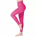 SINOPHANT Legging Femmes Pantalon de Sport, Jegging Taille Haute Femme Yoga Opaque Doux Grande Taille(#1 pièces Rose Vif,S-M)