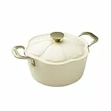 MENASTYL - Faitout 24cm Dahlia sans PFAS - Revêtement céramique antiadhésif crème - 98% d'aluminium recyclé - Tous feux dont induction et lave-vaisselle - Poignée rivetée en inox - 6020941