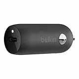 Belkin Chargeur de voiture USB-C 20 W, chargeur voiture allume-cigare USB, charge rapide pour iPhone 15, 14, 13, 12, Galaxy S24, S23, Google Pixel, Sony, iPad, tablettes, etc.