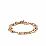 Fossil Bracelet Pour Femmes , 19 Cm Bracelet En Cuir Véritable, Beige, Marron, Or Rose, JA6539791
