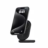 Belkin BoostCharge Socle de Recharge pour appareils Qi2 (Chargeur Pliable, Compatible MagSafe, 15 W, pour modèles de l'iPhone 16, 15, 14, 13, Chargeur fonctionnant avec Le Mode Standy, Noir)