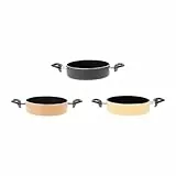 Sitram 715976 Set de 3 Petites Sauteuse Aluminium Ø 16 cm - tous feux dont induction - Poignées ergonomique Thermo-résistantes - Revêtement noir anti-adhérent sans PFOA