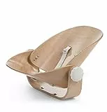 Childhome;Transat naissance; Compatible Chaise Haute Evolu 2;Harnais de sécurité 5 points; Plusieurs Inclinaisons; Matériaux de Qualité; Bois de Hêtre; Evolu Newborn Seat;Bois Naturel; Blanc CHEVONBNA