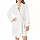 Amazon Essentials Peignoir en Peluche Mi-Long (Grandes Tailles Disponibles) Femme, Blanc, L