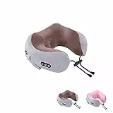 Masseur Cou et Cervical, Coussin de Massage Électrique, Oreiller de Voyage, Rechargeable par USB, Maison, Bureau et Voyage. (brun)