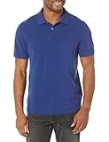 Amazon Essentials Polo en Coton Piqué Coupe Ajustée Homme, Bleu Marine, S