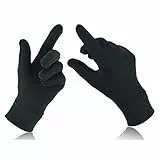 Swift Wear Gants thermiques fins en soie pour vélo, moto, ski, cyclisme, marche, hiver (M, noir)
