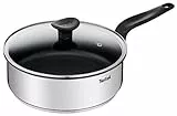 Tefal Primary sauteuse 24 cm + couvercle verre, Garantie 10 ans, Acier inoxydable de première qualité, Revêtement antiadhésif sain, Induction E3093204