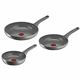 Lagostina Ressource, Set de poêles antiadhésives, 3 poêles 20, 24 et 28 cm avec revêtement en céramique, poêles antiadhésives compatibles avec gaz et induction, technologie thermosignal et cuisson