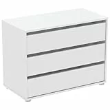 Demeyere BLOKTY Petite Commode de Rangement 3 Tiroirs Blanc Mat, Fabriqué en France, Garantie 2 Ans