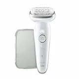 Braun Silk-épil 9, Épilateur Avec Tête Pivotante Pour Épilation Facile, Même Pour Les Zones Sensibles, Appareil De Précision Pour Une Peau Douce Longue Durée, 9-011, Étanche, Blanc/Argent
