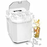 Machine à Glacons, avec Fonction de Nettoyage Automatique, Capable de Produire 9 Glacons en Seulement 6 Minutes, Fonctionnement Silencieux, Machine à Glacons pour Maison, Bureau, Bar