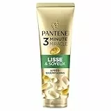 Pantene Pro-V Lisse & Soyeux Après-Shampoing 3 Minute Miracle 220ml pour Cheveux Frisés et Secs, Formule Pro-V avec Active Nutri-Plex, Aide à Lisser et Régénérer les Cheveux, Acide Hyaluronique