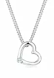 Elli Collier Pendentif Femmes Coeur avec Cristal en Argent Sterling 925