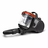 H.Koenig Aspirateur sans Sac cyclonique STC58, Aspirateur Traineau, Silencieux, Puissant 850 W, Capacité 2,5L, Compact et Léger pour Sols Durs, Tapis et Animaux, Filtre HEPA12, Rouge