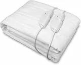 medisana HU 676 XXL Couverture de lit électrique King Size avec 2 éléments de commande, 150 x 160 cm, arrêt automatique, avec protection contre la surchauffe, 4 réglages de température, lavable