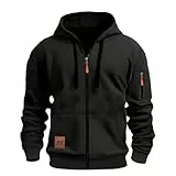 Générique Sweat à Capuche Homme Veste Sweat Manches Longues Pull Homme Couleur Unie Veste Mi Saision Automne Hiver Hoodie