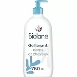 BIOLANE - Gel douche bebe corps et cheveux 2 en 1 - 750ml - 97% Origine Naturelle - Doux - Peaux Sensibles - Fabriqué en France