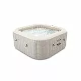 Intex Spa Gonflable carré Chevron Deluxe 4 Personnes, 175 x 175 x 71 cm, Chauffage 2 200 W, Bulles d'air Chaud, chlorateur salin, épurateur avec Filtre S2 (1 741 l/h), Accessoires Inclus (55092)