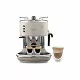 De'Longhi Vintage Icona Traditionnelle Barista Pompe Espresso Machine, Cafetière et Cappuccino, ECOV311BG, 1.4L, Crème