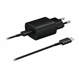 Samsung Chargeur Secteur Ultra Rapide 25W Noir, USB Type C avec câble, Version FR