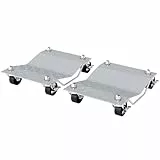 DURHAND Chariots de manutention de Voiture, Lot de 2 Chariots à roulettes pour déménagement de Voiture, Charge 680 kg, roulettes pivotantes, Surface antidérapante, 40,5 x 30 x 13,5 cm, Gris