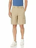 Amazon Essentials Short Cargo Léger et Extensible en Tissu Indéchirable, 25cm Homme, Brun Kaki, 33W