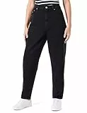 Tommy Jeans Mom Jean Uhr TPR Ai4185Dw0Dw21389 Fuselé, Denim (Denim Black), 32W / 32L Femme