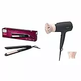 Lisseur ThermoProtect Philips StraightCare Essential (Modèle BHS378/00) & Sèche-cheveux Philips Séries 3000 avec l’accessoire ThermoProtect (Modèle BHD350/10)