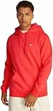 Tommy Jeans Sweat à Capuche Homme Regular Fit Flag Fleece avec Capuche, Orange (Bright Vermillion), L