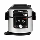 Ninja Multicuiseur Foodi MAX Air Fryer, Smart Lid, 14 fonctions de cuisson, 7.5L, Autocuiseur, Cuisson sous pression, Friture à l'air, Cuisson lente, Grill et plus, Acier inoxydable, OL750EU