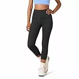 Amazon Essentials Legging de sport 7/8 à taille haute modelant (existe en grandes tailles) Femme, Noir, M