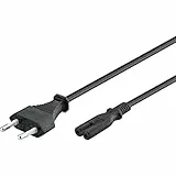 Goobay 95038 Câble d'alimentation prise EU type C vers prise double Femelle type C7, droit 3,0 m, noir