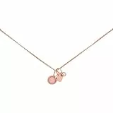 Fossil Collier Pour Femmes Personnalisation, Longueur Totale : 40 Cm + 5 Cm Chaîne D'Extension Collier En Acier Inoxydable Doré Rose, JF03046791