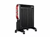Radiateur électrique 2000 W design noir avec roues et thermostat MR2000B Purline