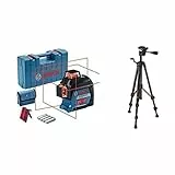 Bosch Professional Niveau Laser Lignes GLL 3-80 + Bosch Professional Trépied pour lasers et niveaux BT 150