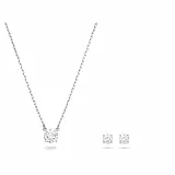 Swarovski Parure Attract, Coupe ronde, Blanc, Métal rhodié