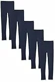 Amazon Essentials Legging Fille, Lot de 5, Bleu Marine, 4 Ans