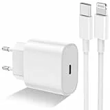 Chargeur Rapide iPhone 14 13 12 11,【Apple MFi Certifié】 20W USB C PD Adaptateur Secteur Prise Chargeur Apple Original avec 2m Lighting Cable pour iPhone 14/13/12/11/XS Max/XR/SE/iPad