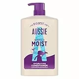 Aussie Miracle Moist Après-Shampooing Démêlant 1000ml, Formule Hydratante pour Revitaliser et Restaurer les Cheveux Secs et Fragiles, Vegan