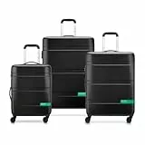 DELSEY PARIS x United Colors of Benetton - Now HARDSIDE - Set de 3 valises rigides 55cm/ 66cm/ 76cm - Noir